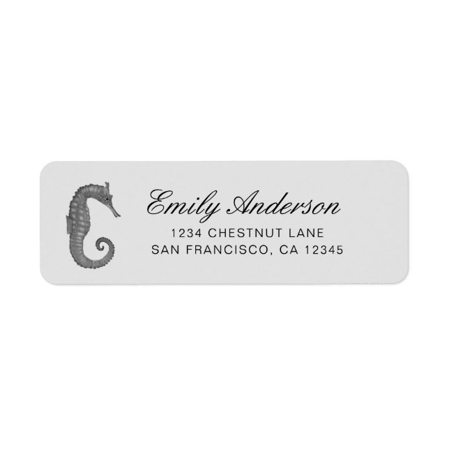 Seahorse Return Address Label (Front)