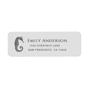 Seahorse Return Address Label