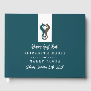 Seahorse Romance, Beach Wedding Guest Book