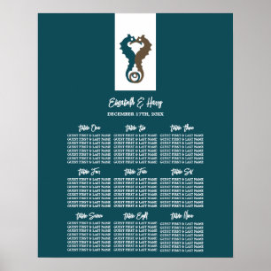 Seahorse Romance, Beach Wedding Seating Chart
