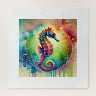 Seahorse Serenity 220824AREF143 - Watercolor Jigsaw Puzzle