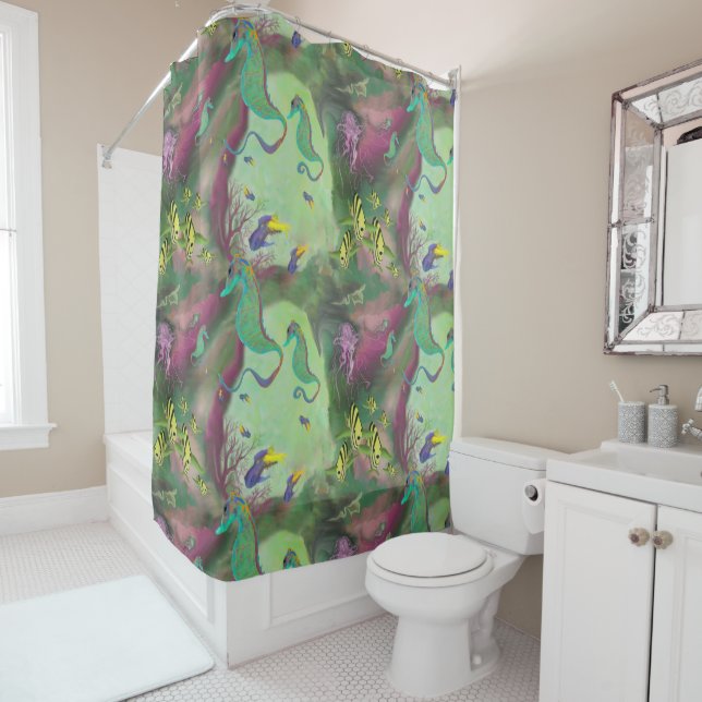 Seahorse Shower Curtain (In Situ)