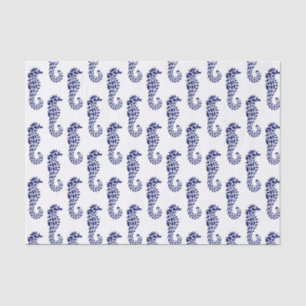 Seahorse Silhouette Beach Theme - Blue Tissue Paper