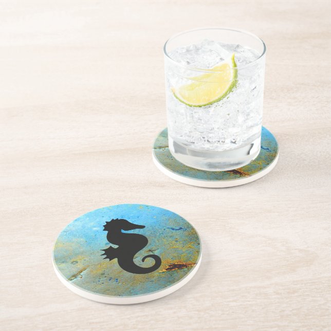 Seahorse Silhouette Coaster (Side)