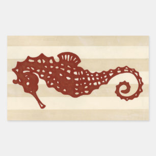 Seahorse Silhouette Rectangular Sticker