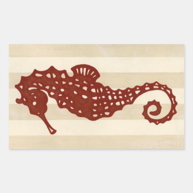 Seahorse Silhouette Rectangular Sticker (Front)