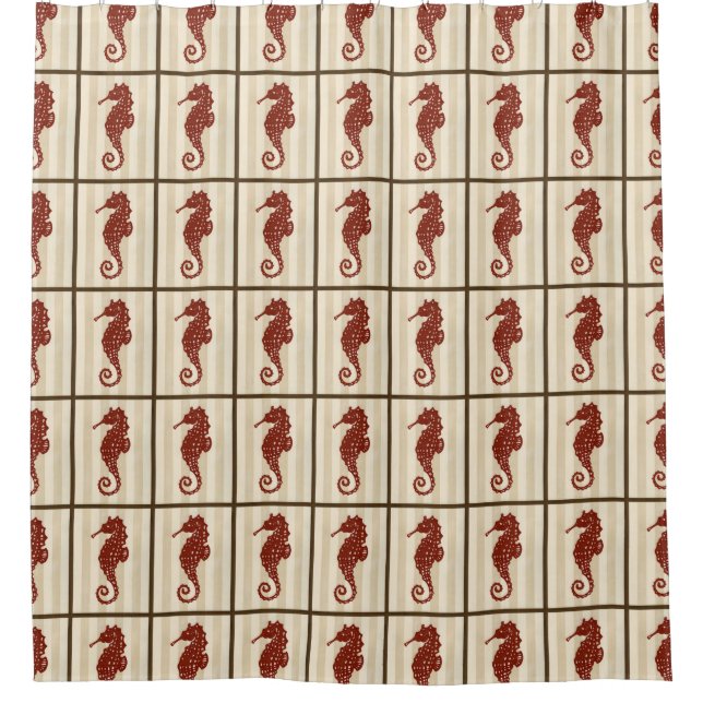 Seahorse Silhouette Shower Curtain (Front)