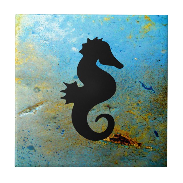 Seahorse Silhouette Tile (Front)