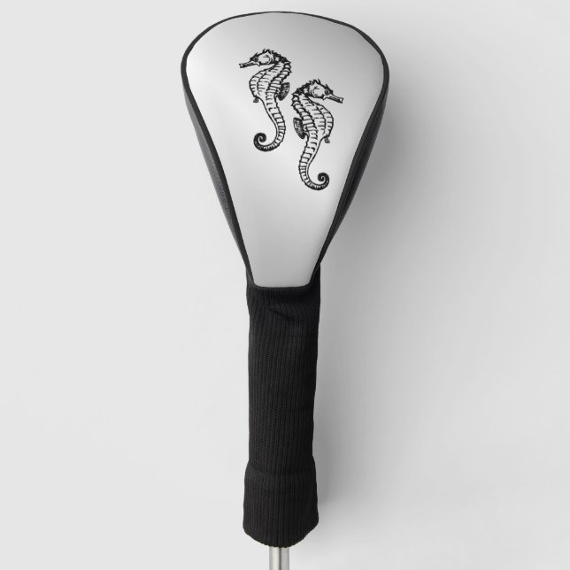 Seahorse Silver Golf Head Cover (Front)