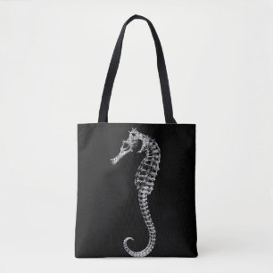 Seahorse Skeleton Tote Bag