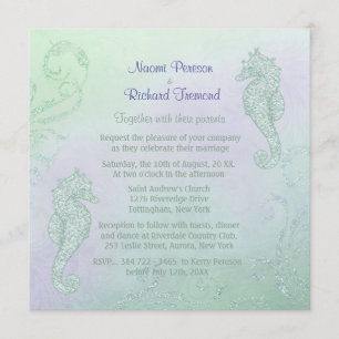 Seahorse Sparkle Wedding Invitation