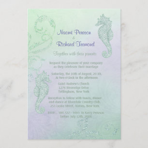 Seahorse Sparkle Wedding Invitation
