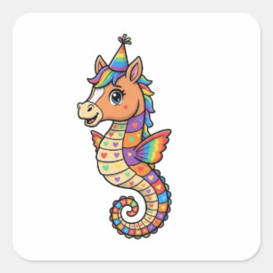 SEAHORSE SQUARE STICKER