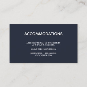 Seahorse & starfish Wedding Hotel Accommodation Enclosure Card