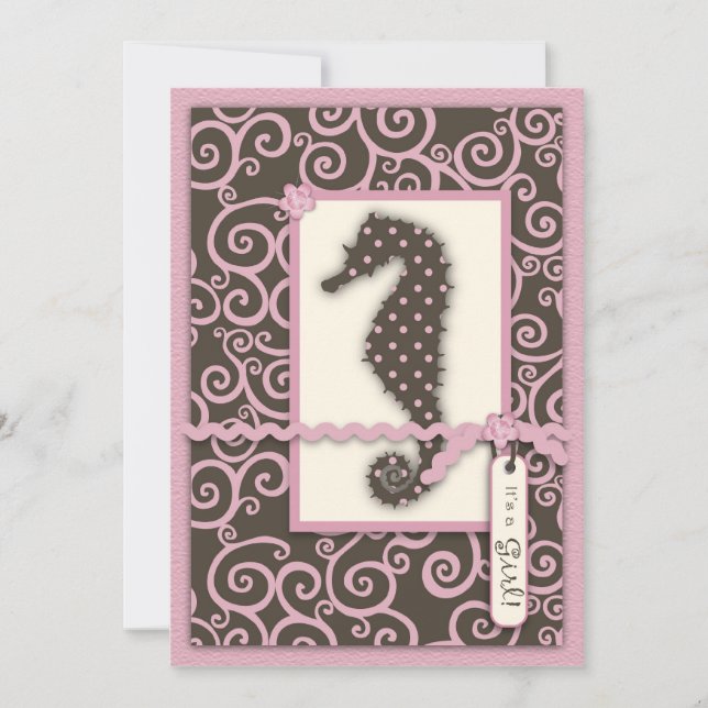 Seahorse Swirl Invitation (Front)