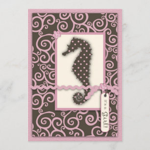 Seahorse Swirl Invitation