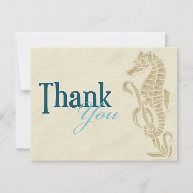 Seahorse Thank You Card (Front)