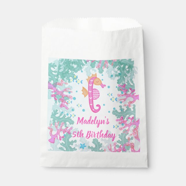 Seahorse Under The Sea Birthday Favour Bags (Front)