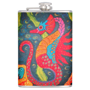 Seahorse Vinyl Wrapped Flask