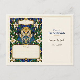 Seahorse Wedding Guest Book Wishes Postcard