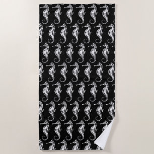 Seahorse White Beach Towel