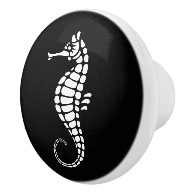 Seahorse White Ceramic Knob (Right)