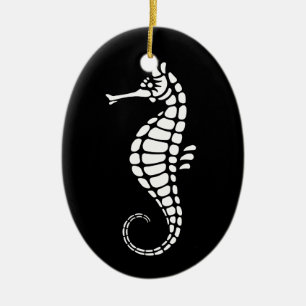 Seahorse White Ceramic Tree Decoration