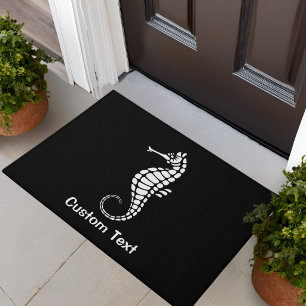 Seahorse White Doormat