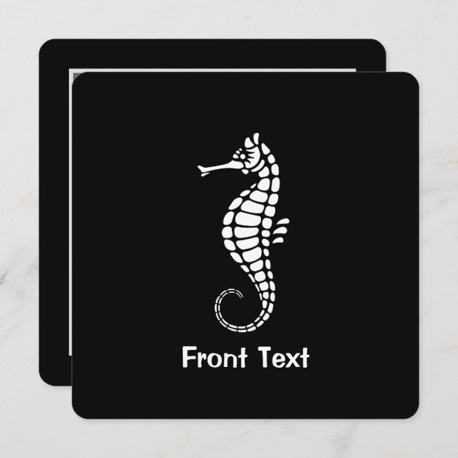 Seahorse White Invitation (Front/Back)