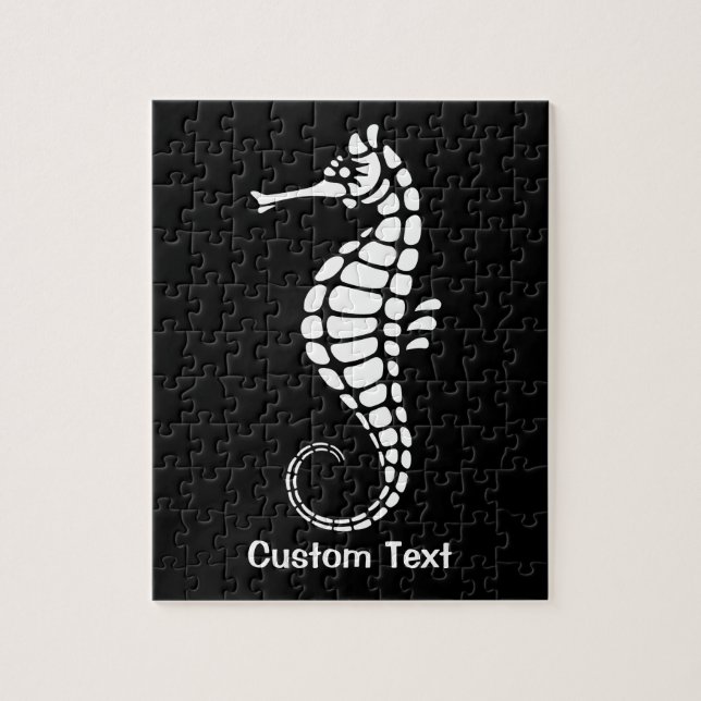 Seahorse White Jigsaw Puzzle (Vertical)