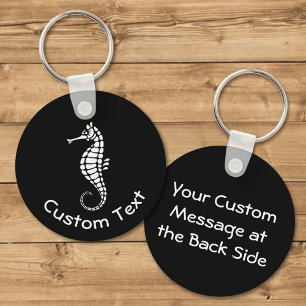 Seahorse White Keychain