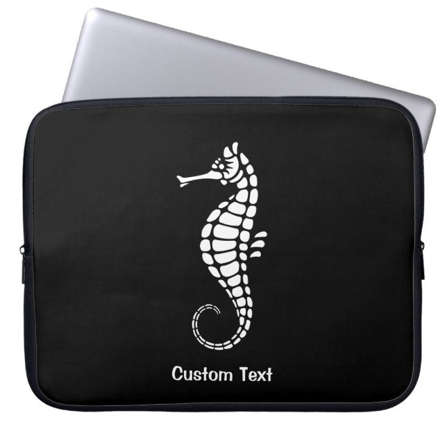 Seahorse White Laptop Sleeve (Front)