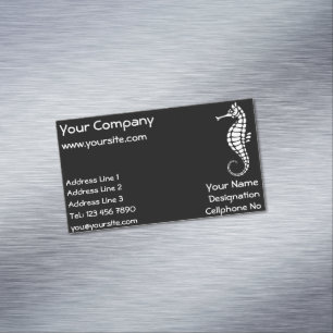 Seahorse White Magnetic Business Card