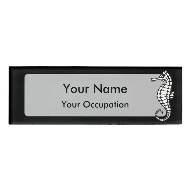 Seahorse White Name Tag (Front)