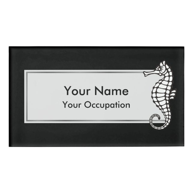 Seahorse White Name Tag (Front)