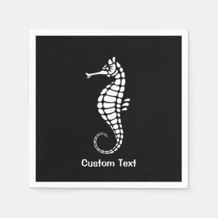 Seahorse White Napkin