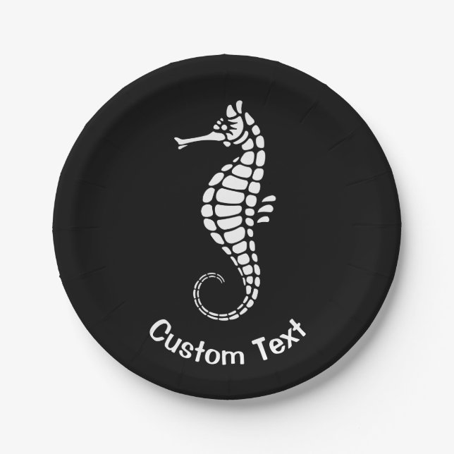 Seahorse White Paper Plate (Front)