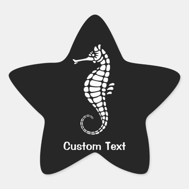 Seahorse White Star Sticker (Front)