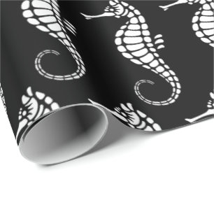 Seahorse White Wrapping Paper