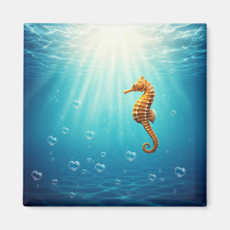 Seahorse with Heart bubbles Magnet