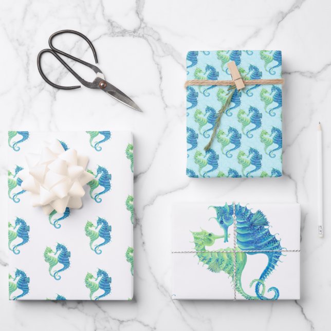 Seahorse Wrapping Paper (Front)