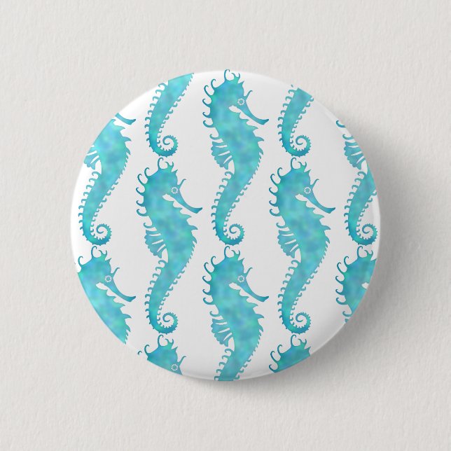 Seahorses 6 Cm Round Badge (Front)