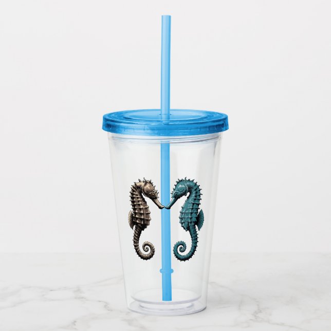 Seahorses  acrylic tumbler (Front)