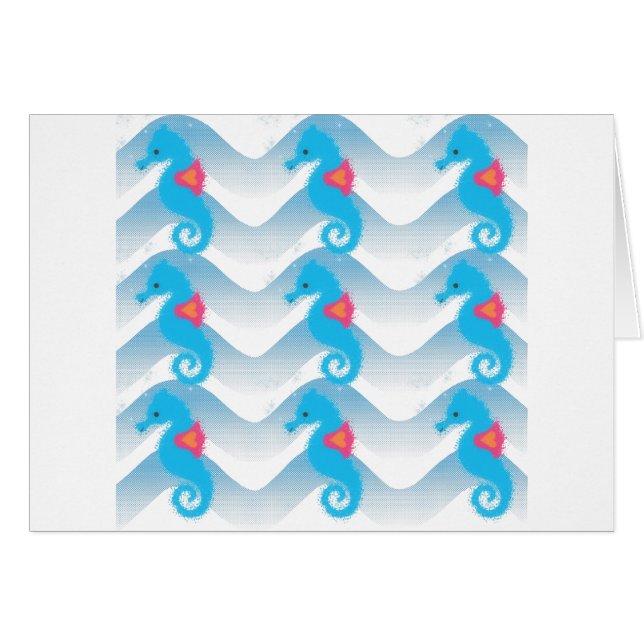 Seahorses And Blue Waves Pattern (Front Horizontal)