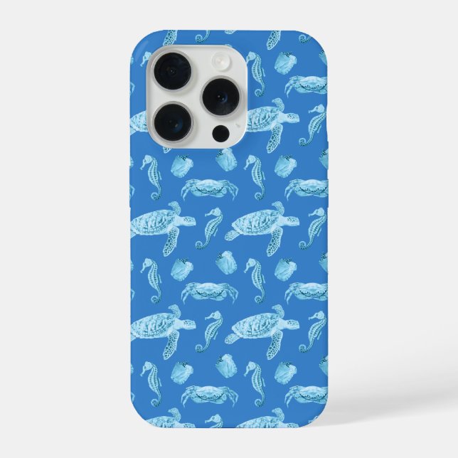 Seahorses and Sea Turtles iPhone Case (Back)
