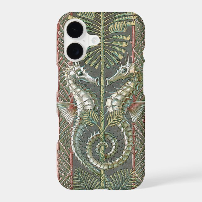 Seahorses and Seaweed, Vintage Art Nouveau (Back)