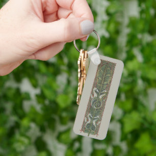 Seahorses and Seaweed, Vintage Art Nouveau Key Ring