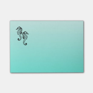 Seahorses Aqua Post-it Notes