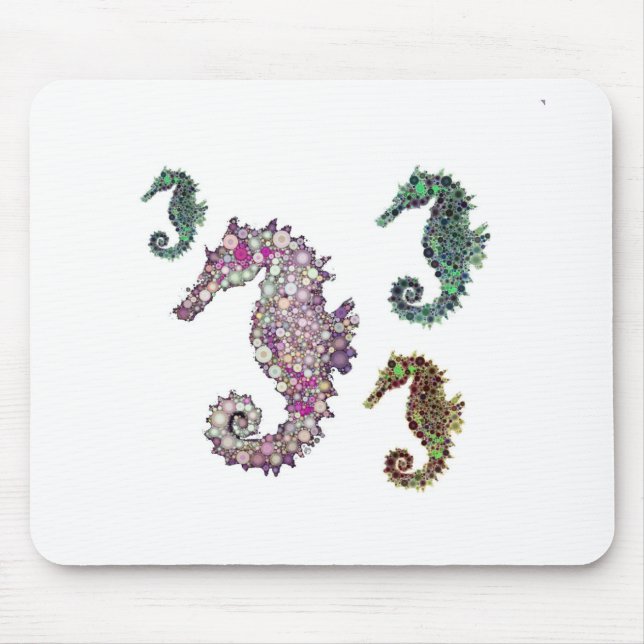 Seahorses Art by LeahG Mouse Mat (Front)