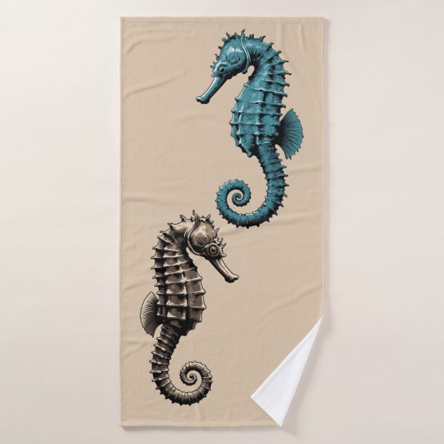 Seahorses  bath towel set (Bath Towel)